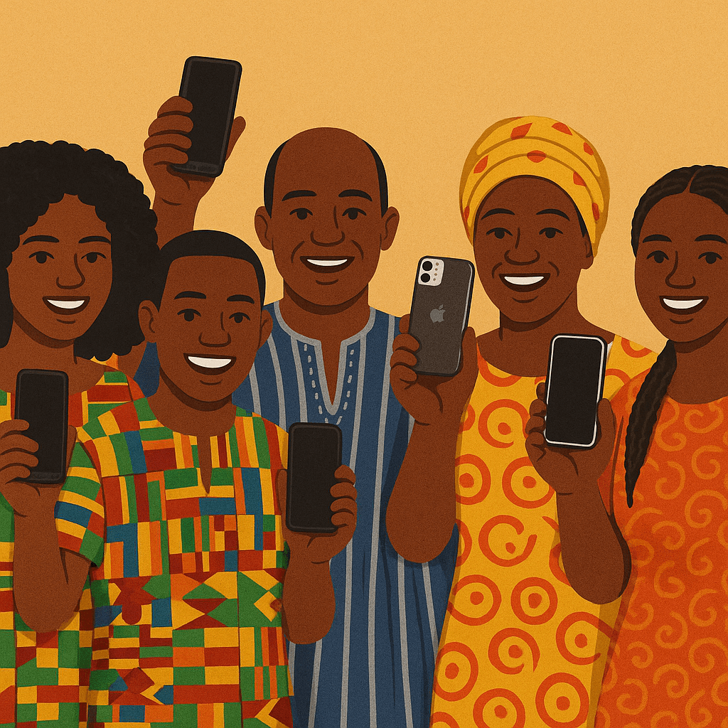 Illustration of happy swappers